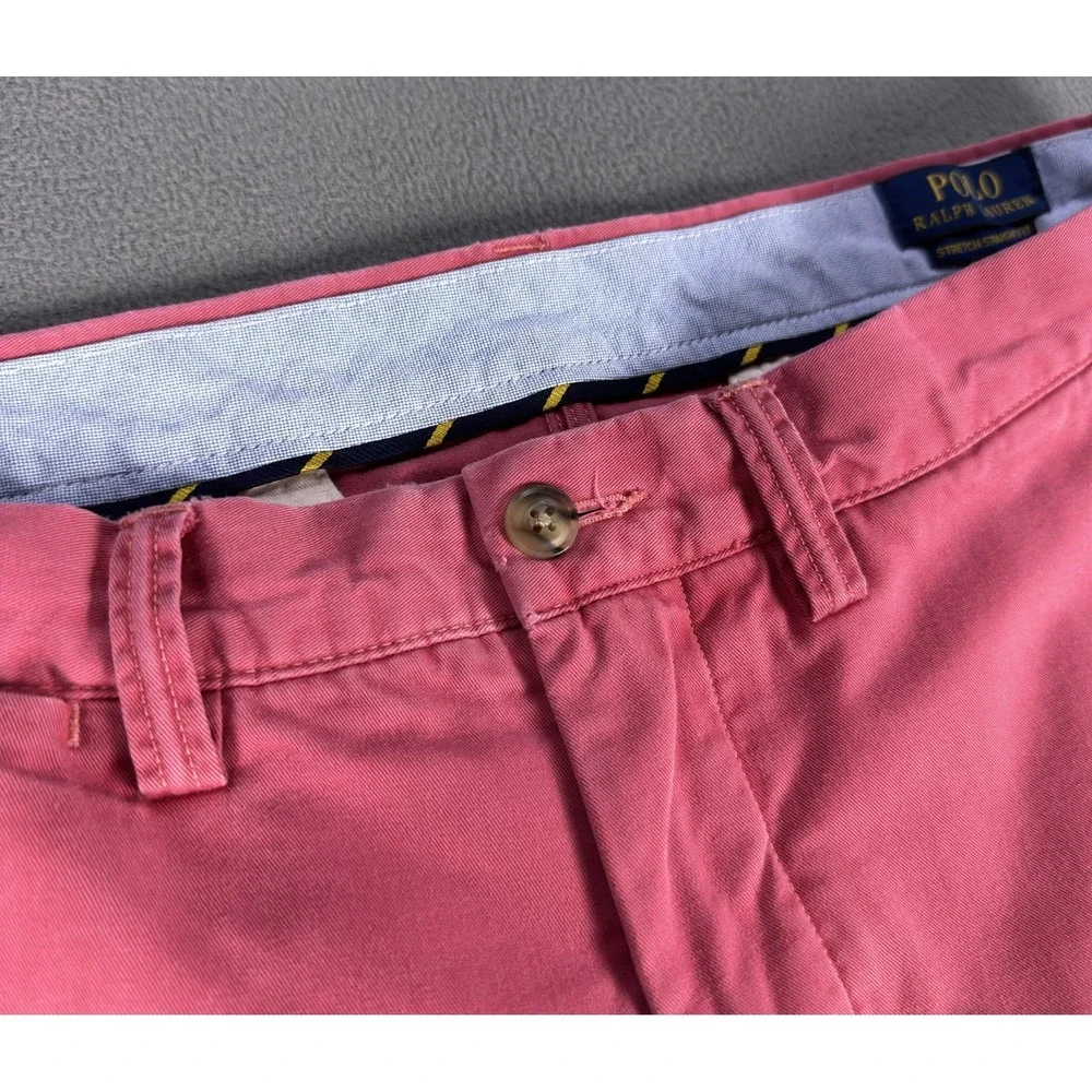 Polo Ralph Lauren Pants 33x32 Pink Straight‎ Classic Cotton Twill Prep Pony Logo